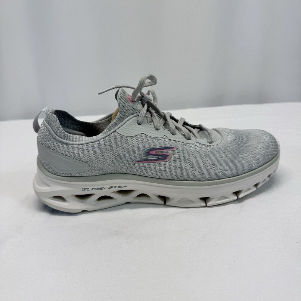 Skechers Womens Glide Step Skylar Running Shoes Sneakers Womens 10 Gray Comfort